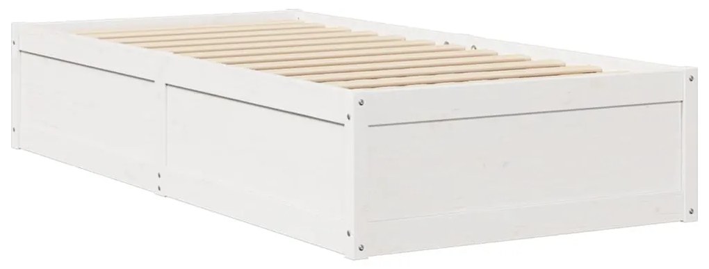 Cama sem colchão 75x190 cm madeira de pinho maciça branco
