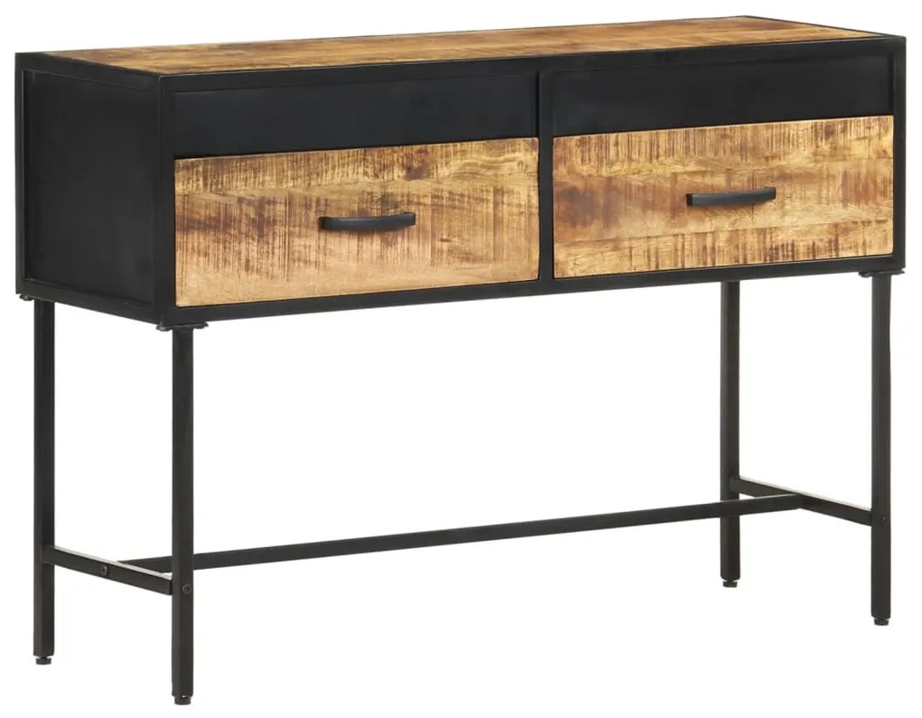 vidaXL Mesa consola 110x35x75 cm madeira de mangueira áspera