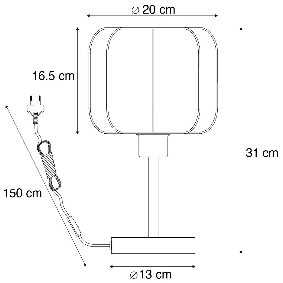 Candeeiro de mesa Japandi preto com branco - Madleine Japandi