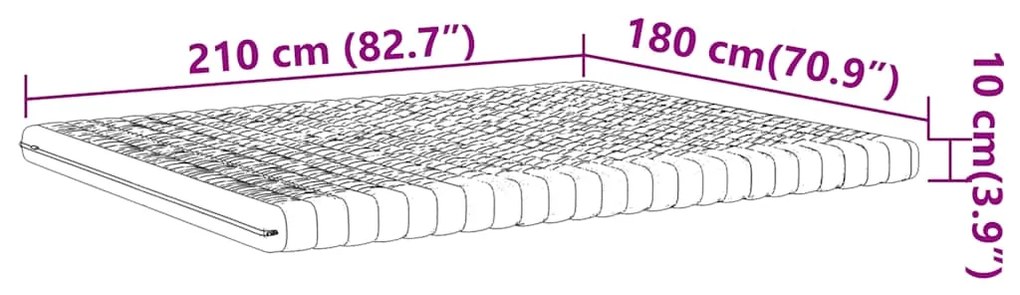 Colchão de espuma 180x210 cm 7 zonas dureza 20 ILD branco