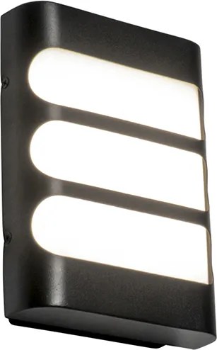 Candeeiro de parede moderno preto com LED IP44 - Gaev