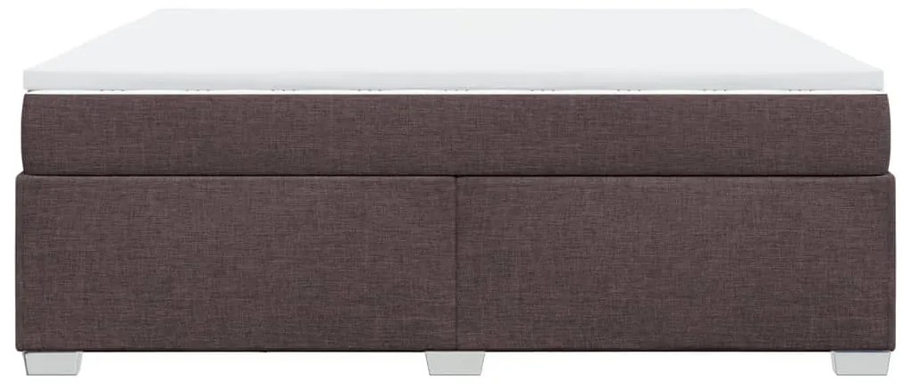 Cama com molas/colchão 180x200 cm tecido castanho-escuro