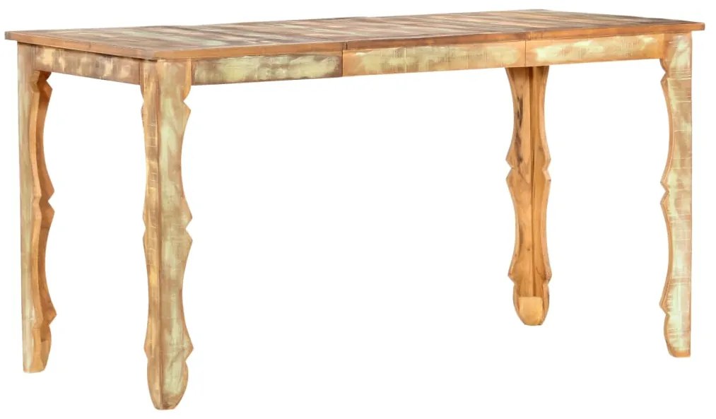 Mesa de jantar 140x70x76 cm madeira recuperada maciça
