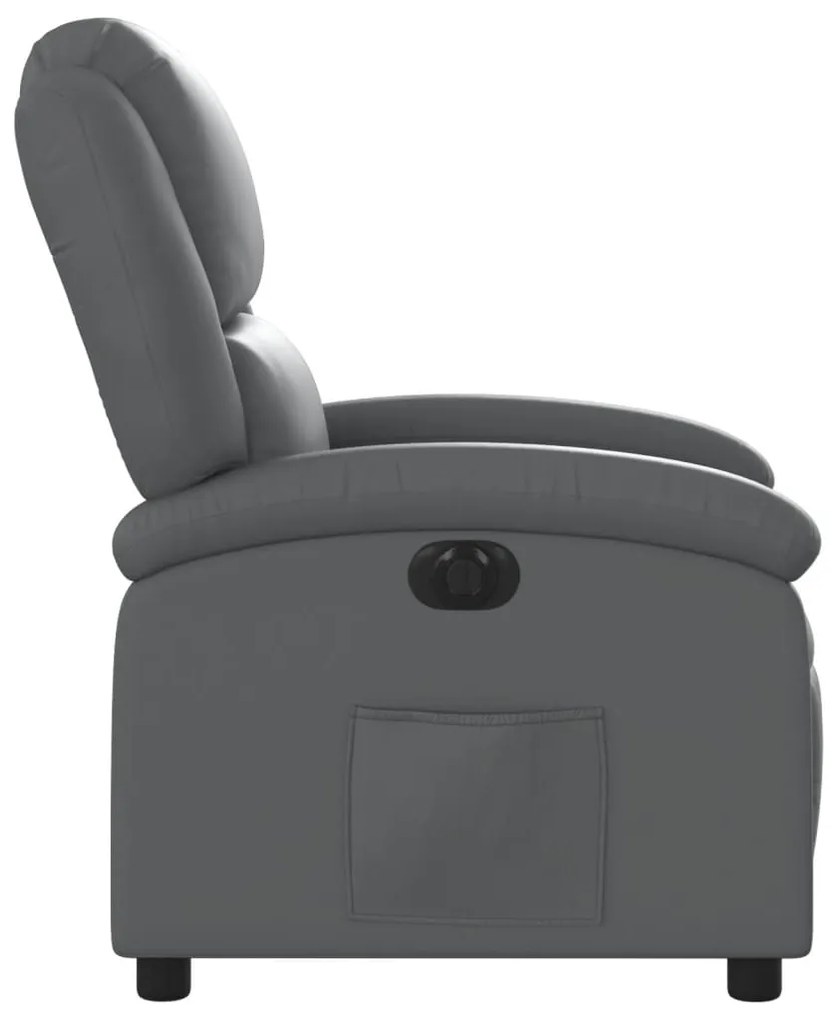 Poltrona reclinável elétrica couro artificial cinzento