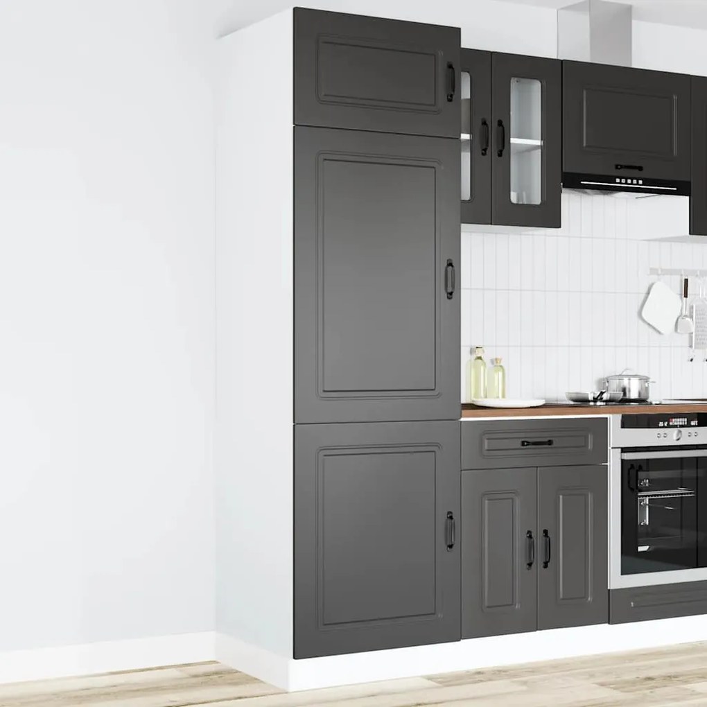 vidaXL Armário de cozinha Kalmar derivados de madeira preto