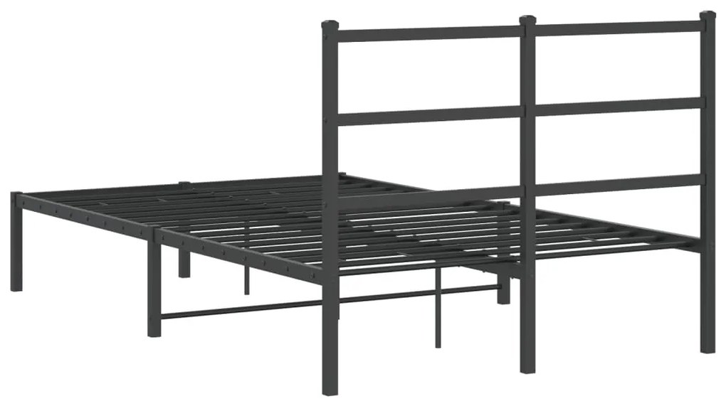 Estrutura de cama com cabeceira 120x200 cm metal preto