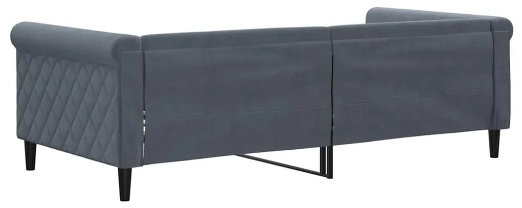 Sofá-cama 90x190 cm veludo cinzento-escuro