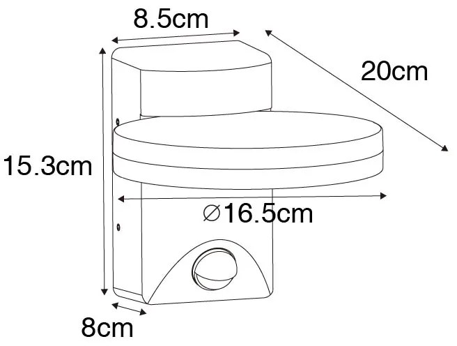 Candeeiro de parede exterior castanho ferrugem com LED IP54 sensor de movimento - Esmee Moderno