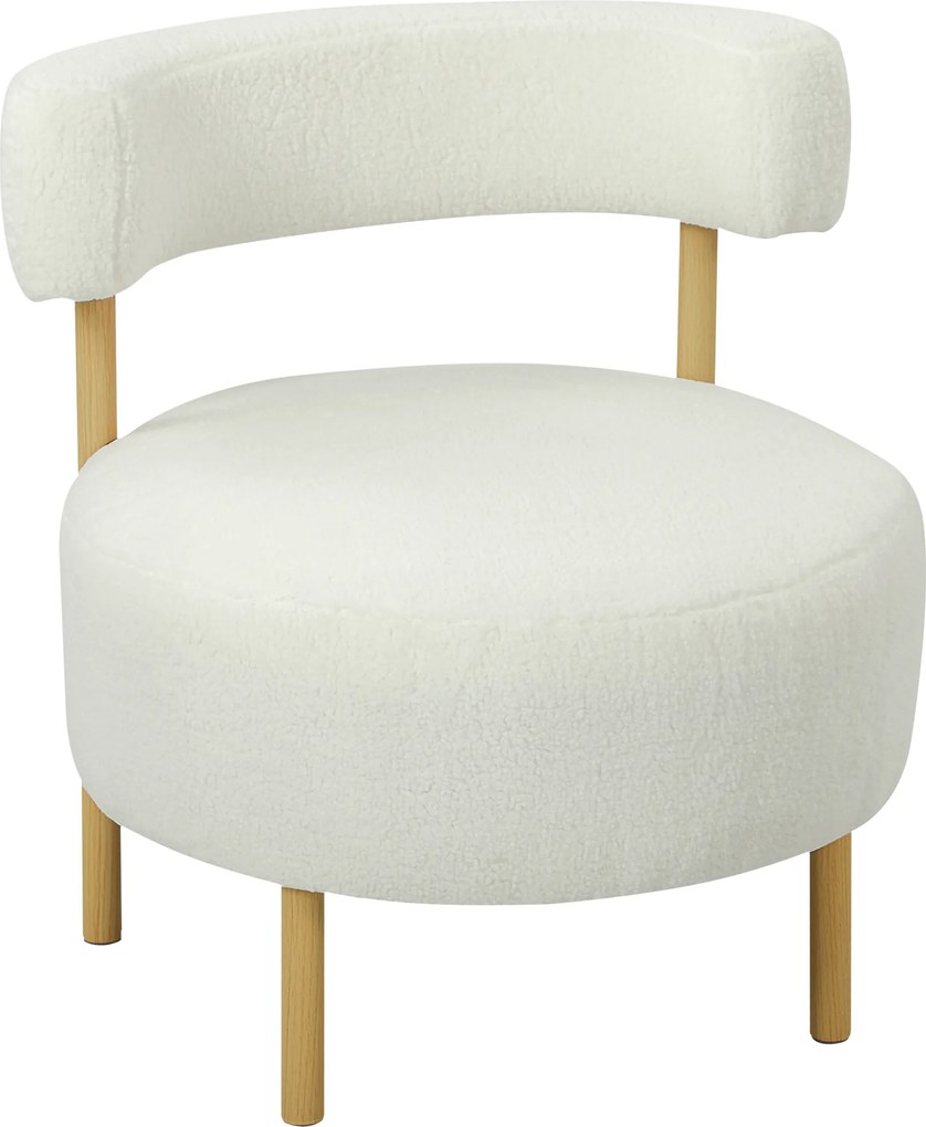 HOMCOM Poltrona Loungesessel Poltrona relax com Sherpa-Fleece, pés metálicos com efeito madeira Poltrona estofada 67 x 67 x 71 cm Creme | Aosom Portugal