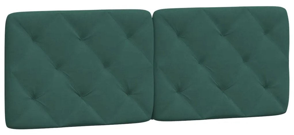 Cama com colchão 140x190 cm veludo verde-escuro