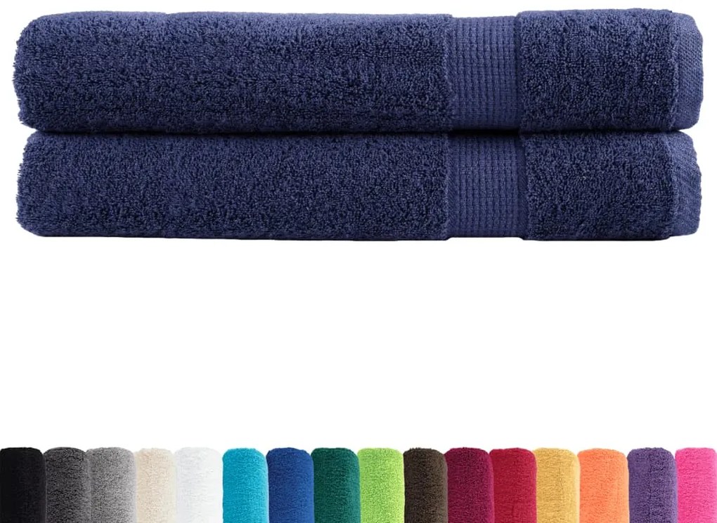 Toalhas premium SOLUND 2 pcs 100x200 cm 600 gsm azul-marinho