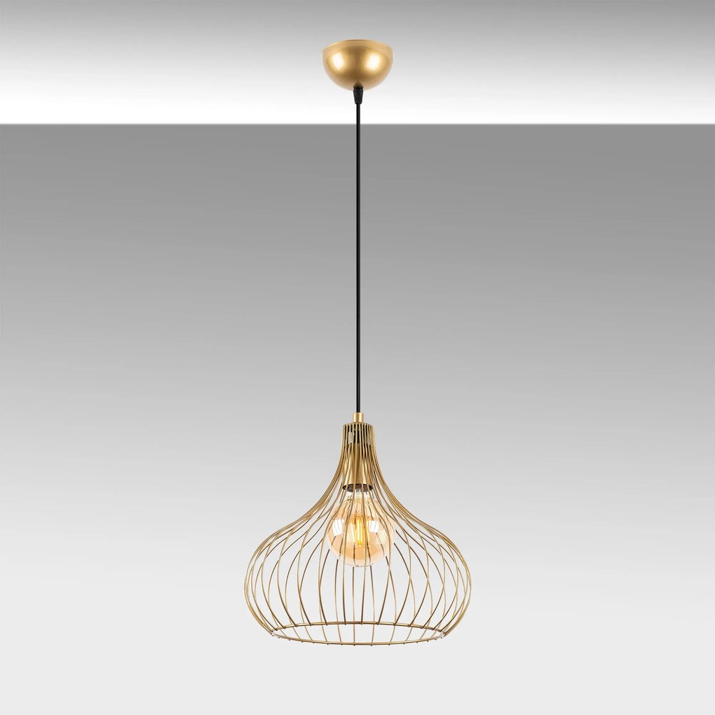 Candeeiro de Teto Teldamla – Dourado Brilhante – 22 x 22 x 120 cm