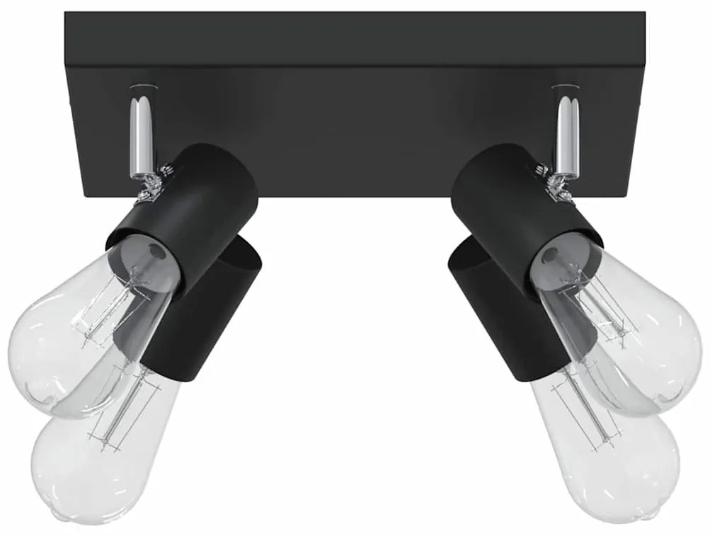 Spotlight de Tecto 4 Vias Ajustável Preto E27