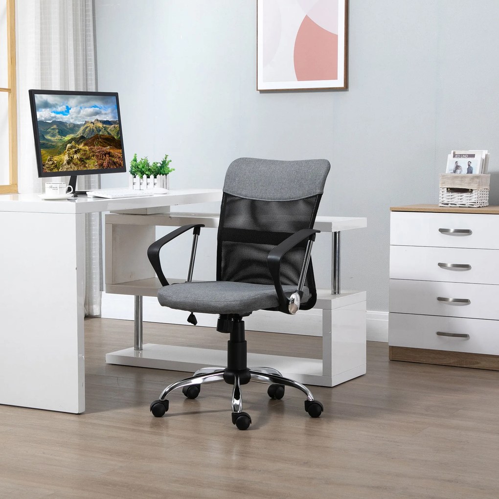 Cadeira ergonômica giratória de escritório com assento ajustável em al