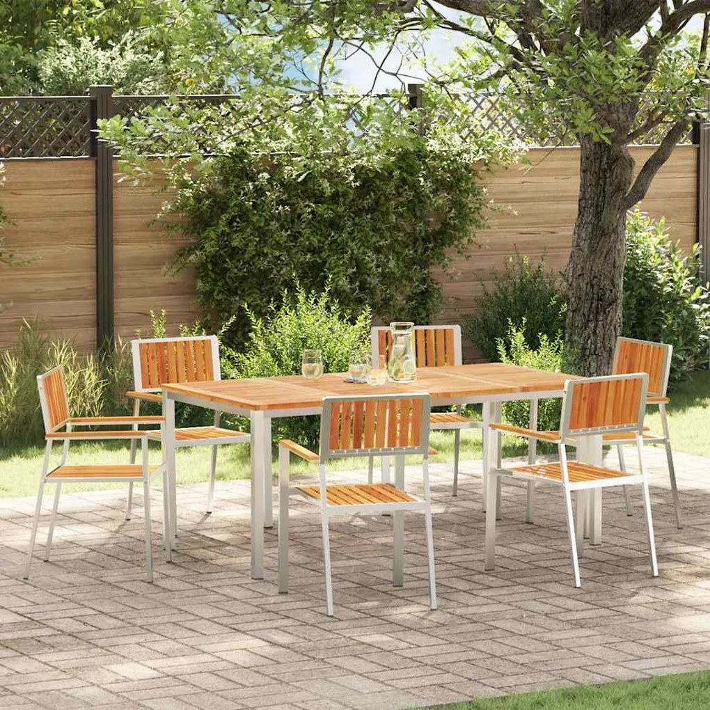 vidaXL Cadeira de Jardim 6 pcs Castanho Madeira de acácia maciça