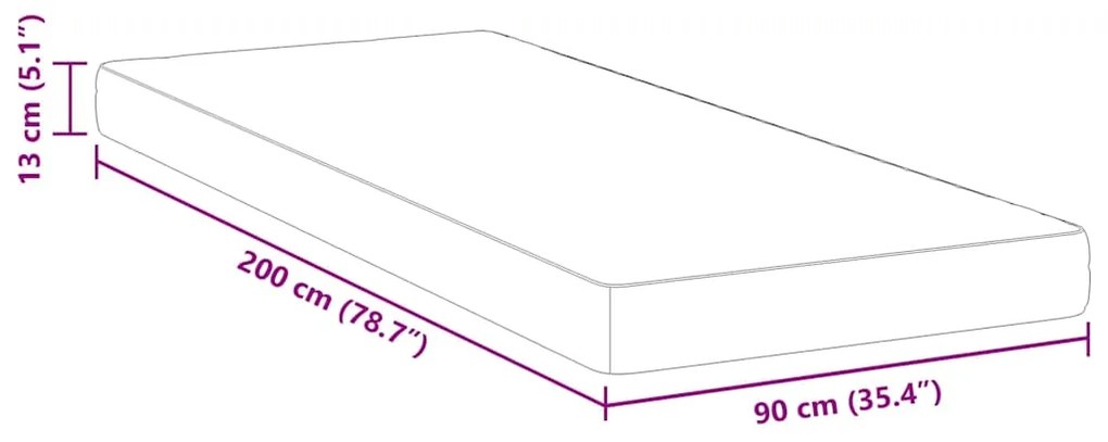 Colchões Branco 90 x 200 cm Tecido 100% poliéster