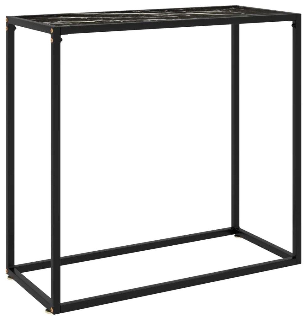 Mesa consola 80x35x75 cm vidro temperado preto