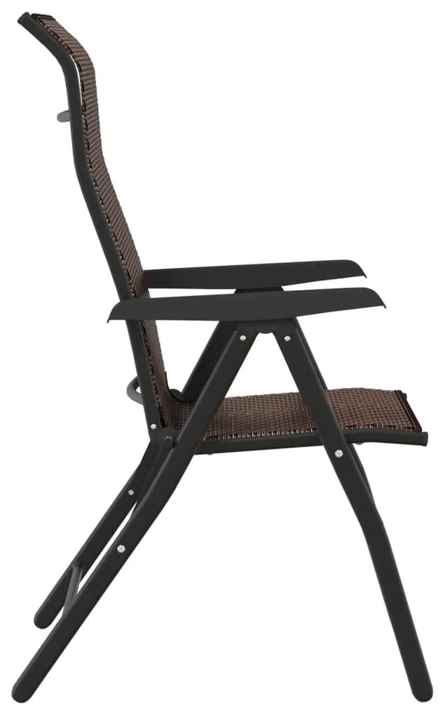 Cadeiras de jardim dobráveis 2 pcs vime PE castanho