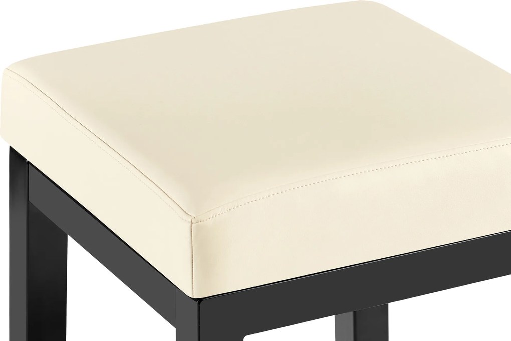 Banco de bar Taylor em couro sintético 37 x 78 x 37 cm Creme