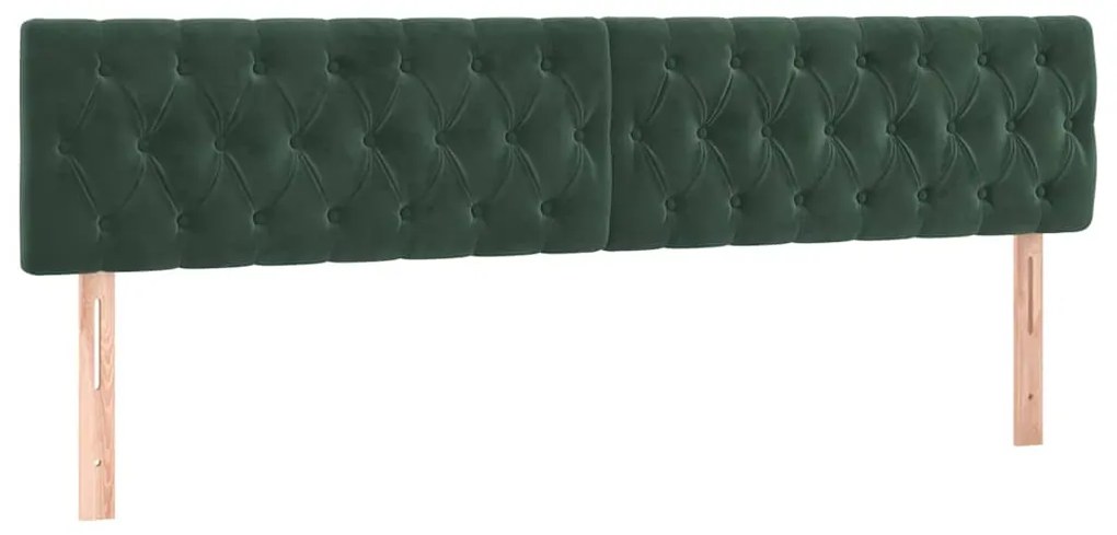Cama boxspring com colchão 120x190 cm veludo verde-escuro