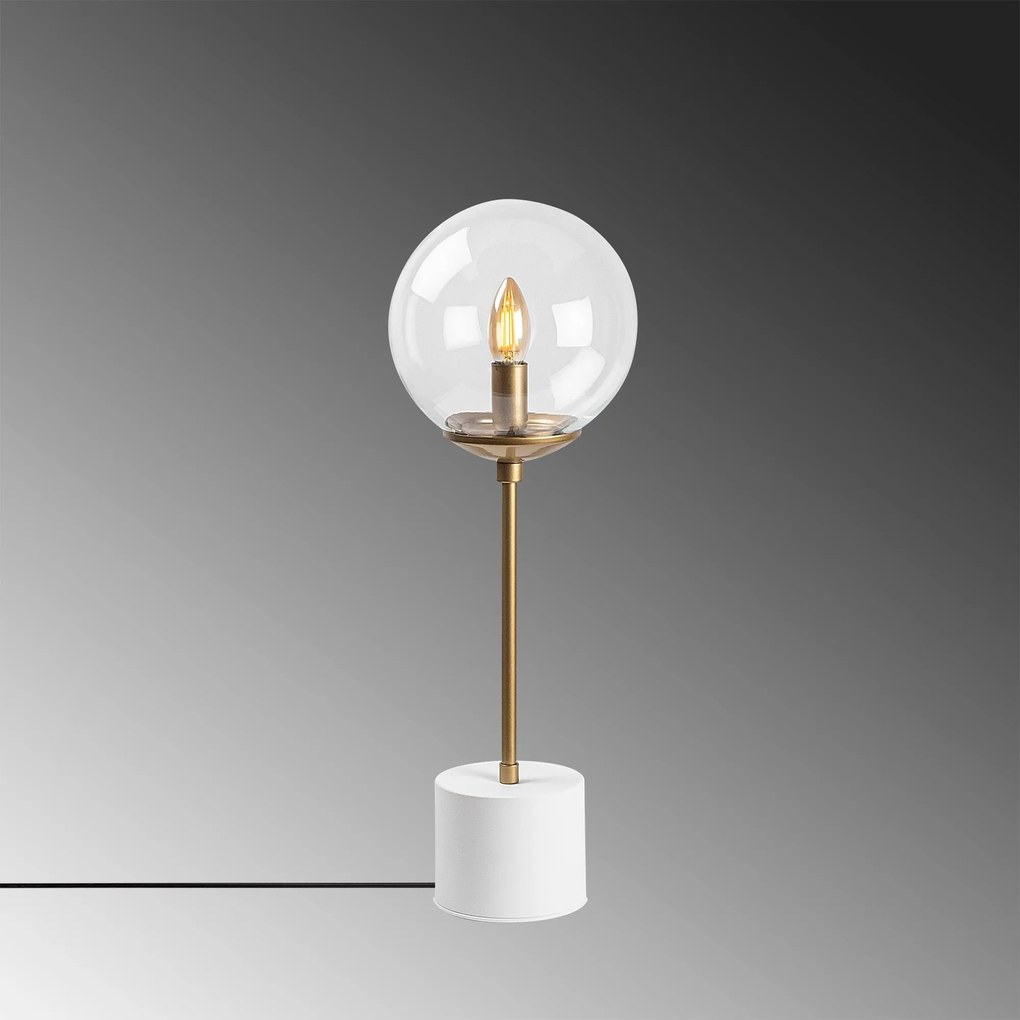 Candeeiro de Mesa Globo – Branco – 20 x 20 x 57 cm