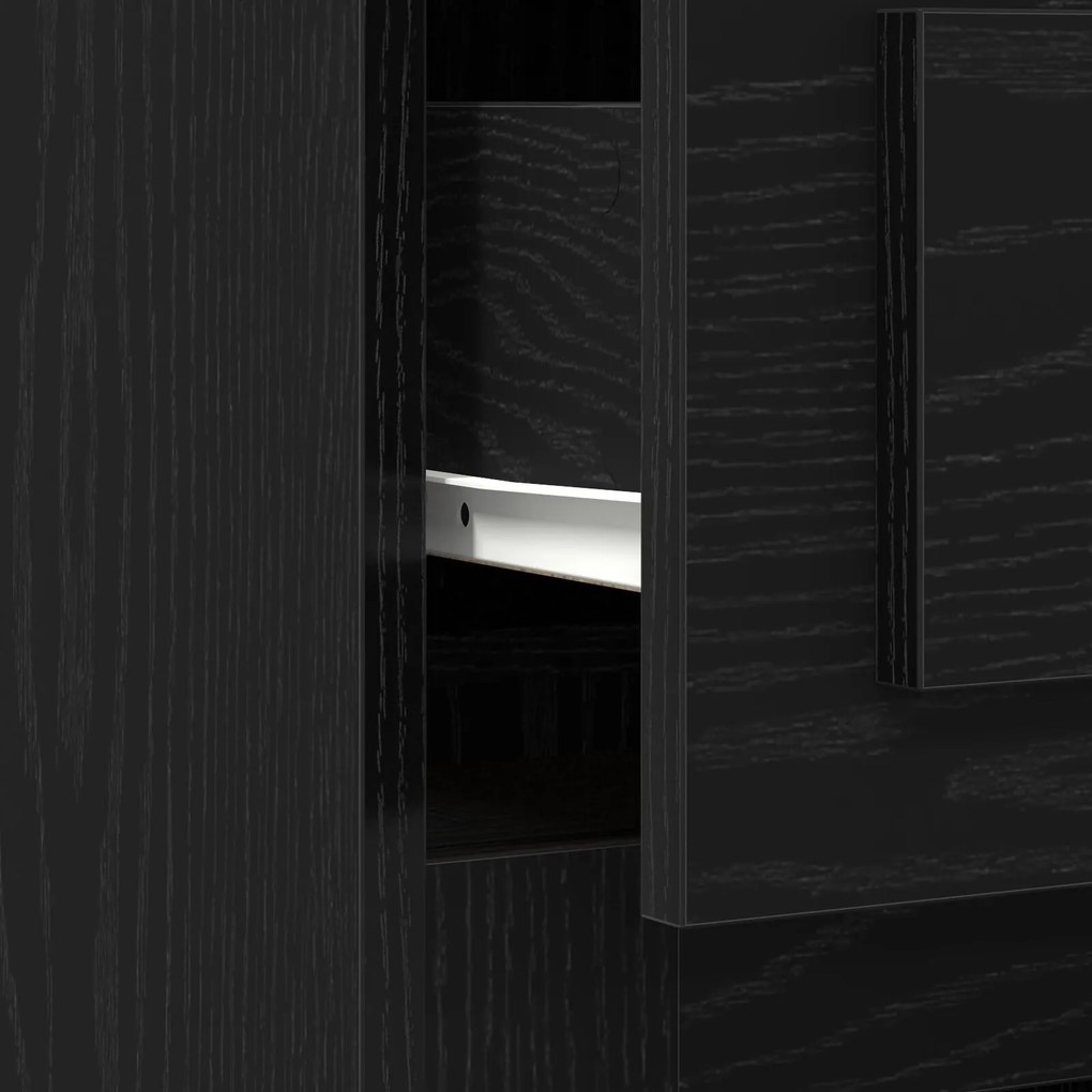 Escrivaninha com Armazenamento Carvalho Negro 50x115x75 cm Madeira eng