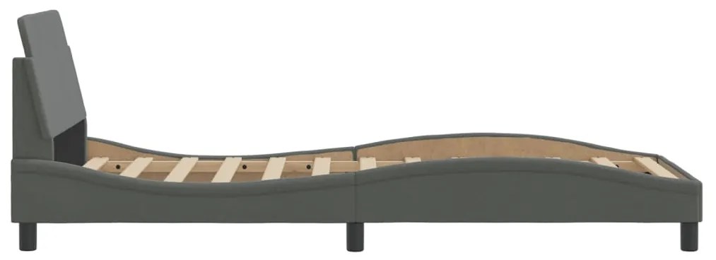 Estrutura de cama sem colchão 90x200 cm tecido cinzento-escuro