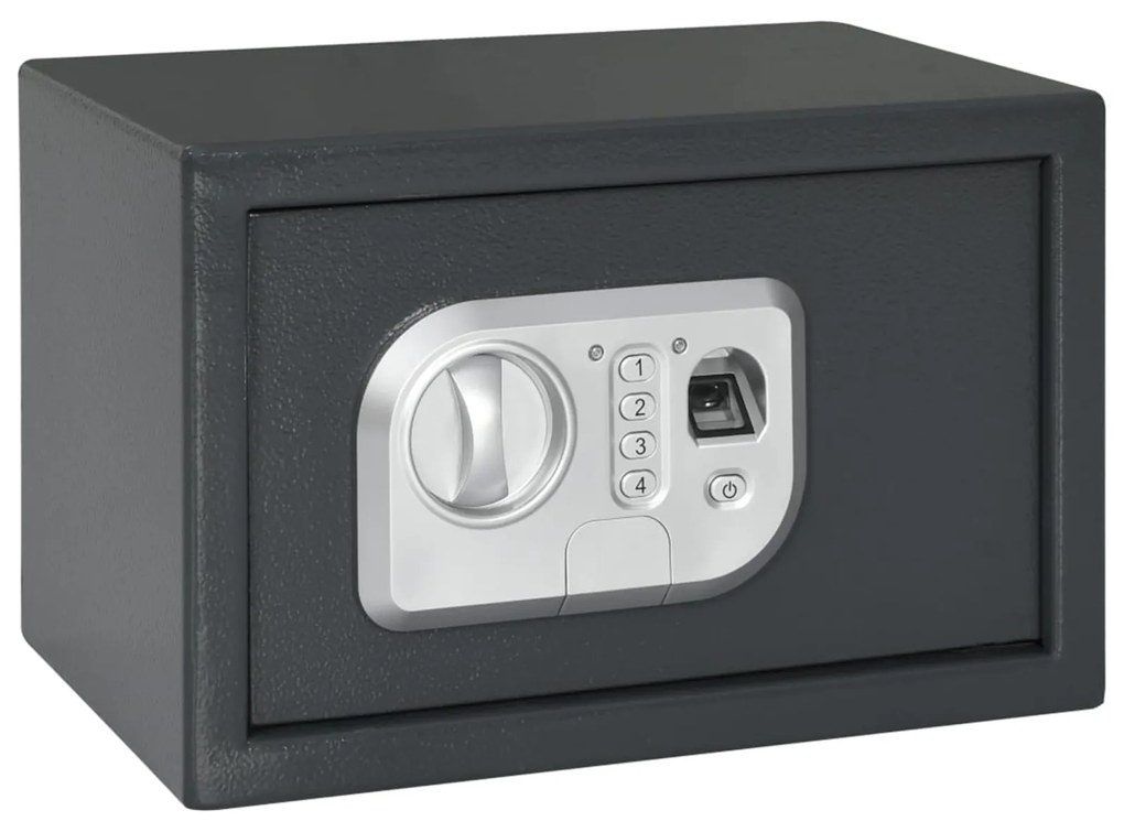 vidaXL Cofre Electrónico Digital com Fechadura de Impressão Digital 20x31x20 cm em Aço