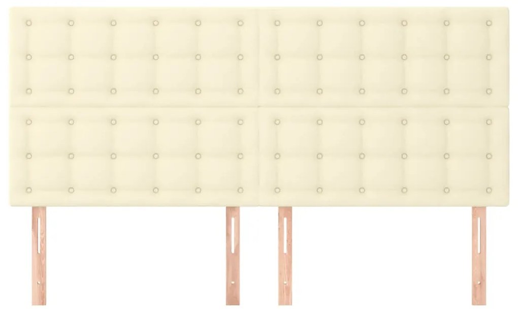 Cabeceiras de cama 4 pcs 100x5x78/88 cm couro artificial creme