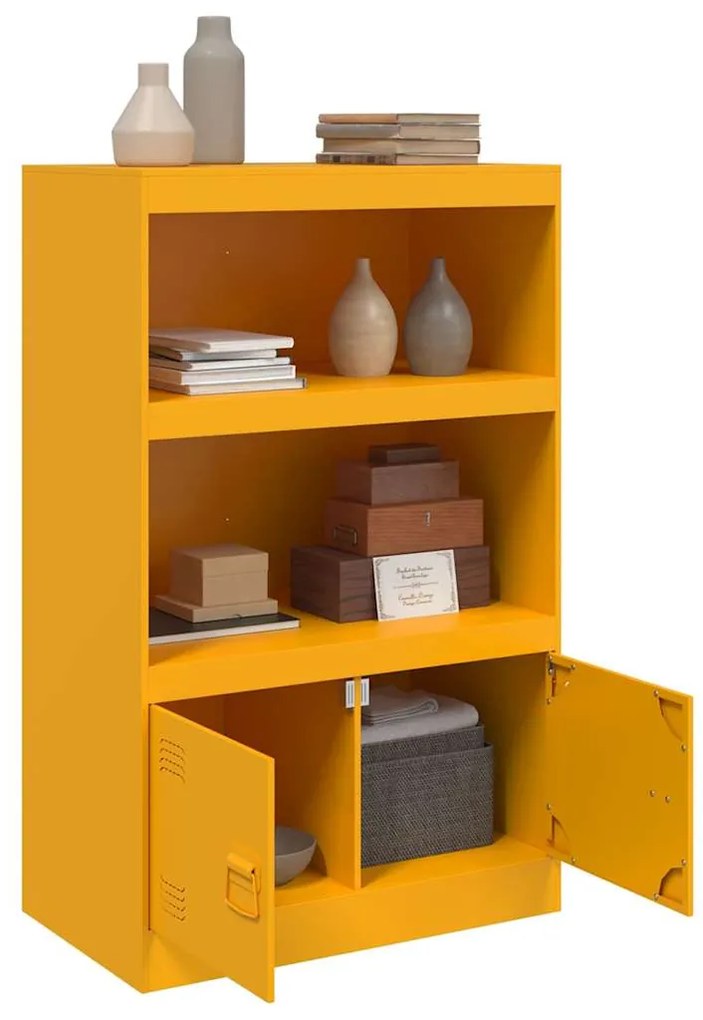 Aparador 67x39x107 cm aço amarelo mostarda