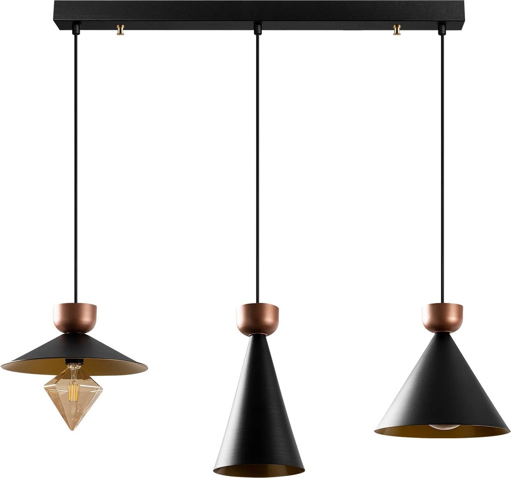 Candeeiro de Teto Dodo – Preto – 100 x 30 cm