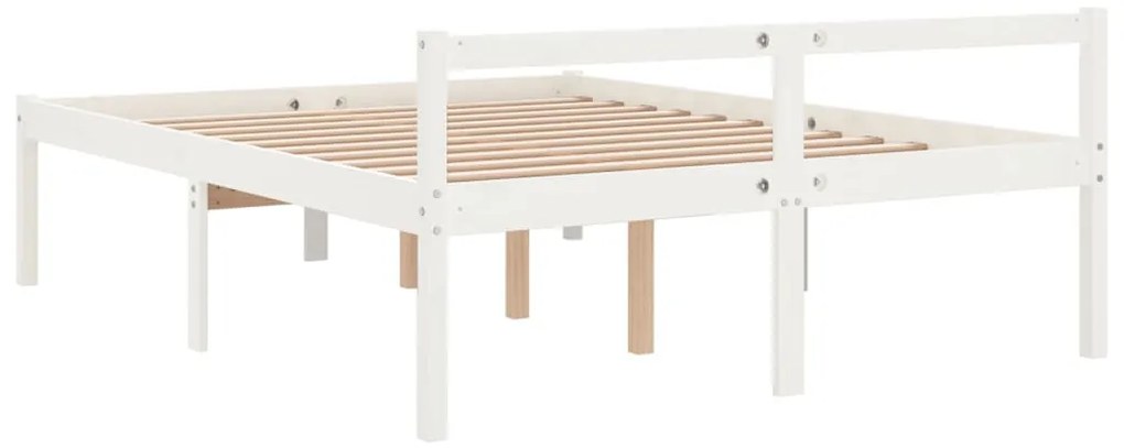 Cama para idosos king size 150x200 cm pinho maciço branco