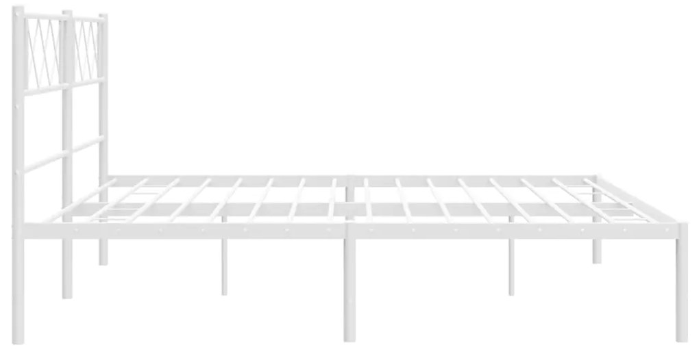 Estrutura de cama com cabeceira 183x213 cm metal branco