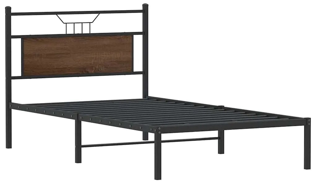 Estrutura de cama sem colchão 107x203 cm carvalho castanho