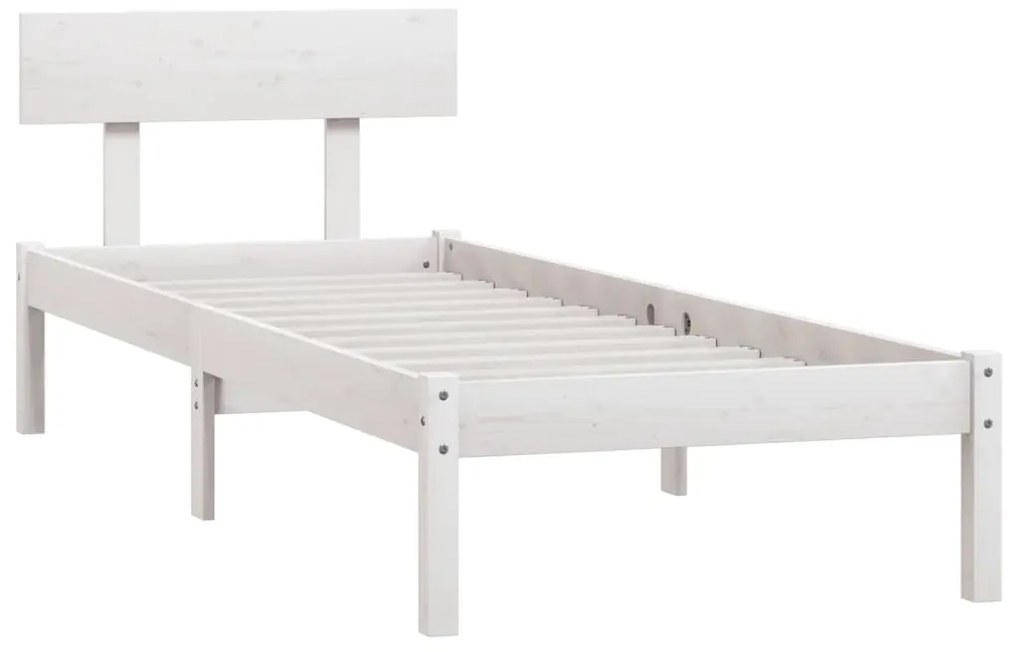 Estrutura de cama 100x200 cm pinho maciço branco