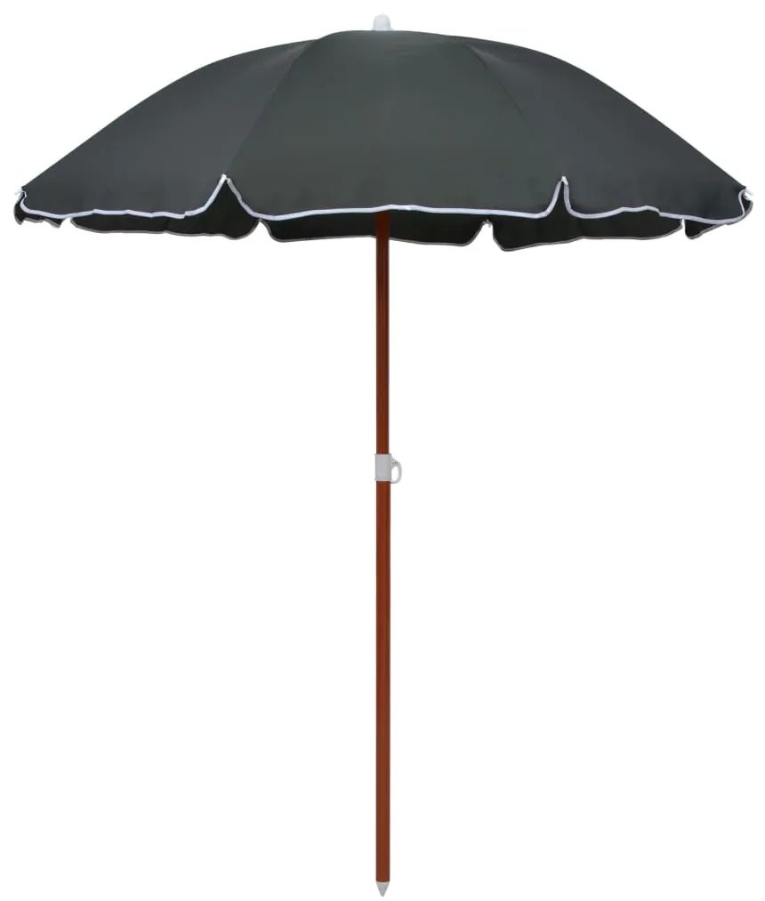 vidaXL Guarda-sol de jardim com poste de aço 180 cm antracite