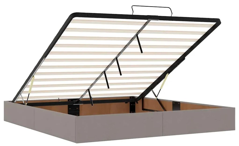 moldura de cama otomana vidaXL com tecido Taupe 180x200cm