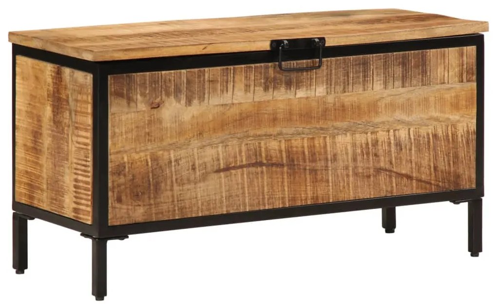 vidaXL Caixa de arrumação 82x30x43 cm madeira mangueira áspera maciça