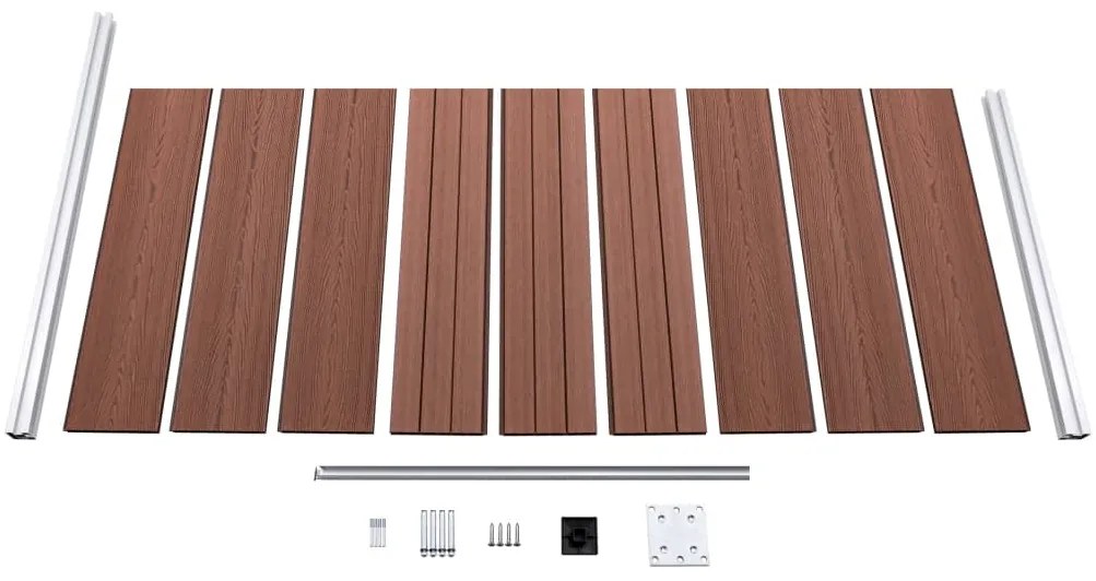 Painel de cerca 95x186 cm WPC castanho