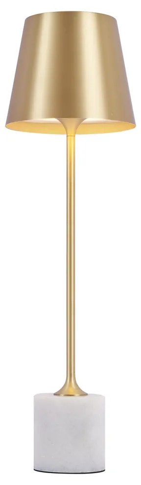 Candeeiro de mesa moderno dourado 37cm incl. LED regulável IP54 recarregável - Topi Moderno