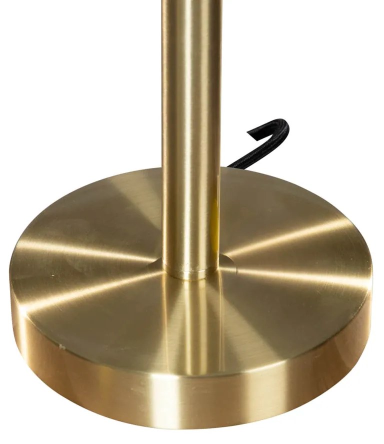 Candeeiro de Mesa Latão com Abajur de Veludo Oval Verde 35cm - Simplo