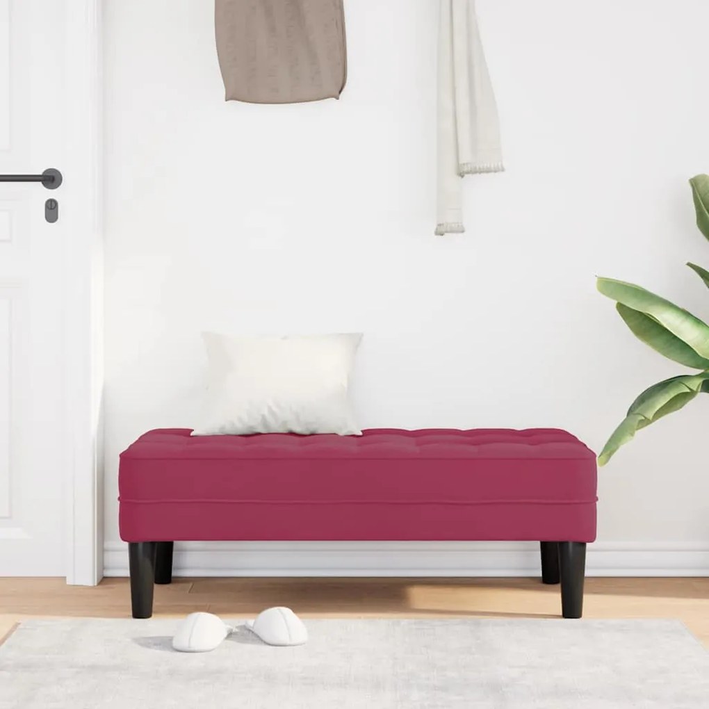 Banco Vermelho Vinho 113x57x39 cm Veludo