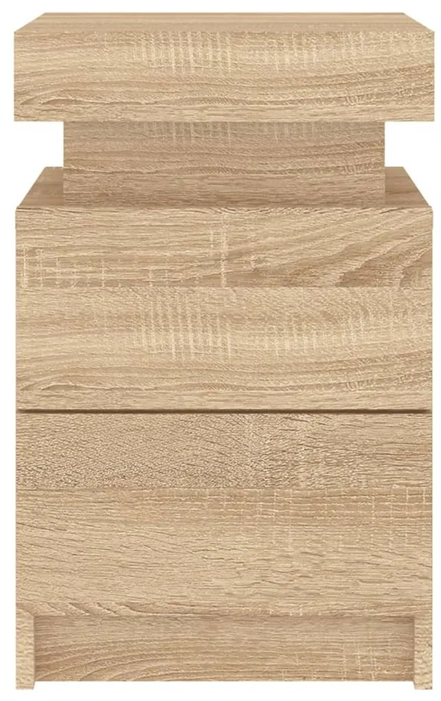 Mesa de cabeceira com luzes LED 35x39x55 cm carvalho sonoma
