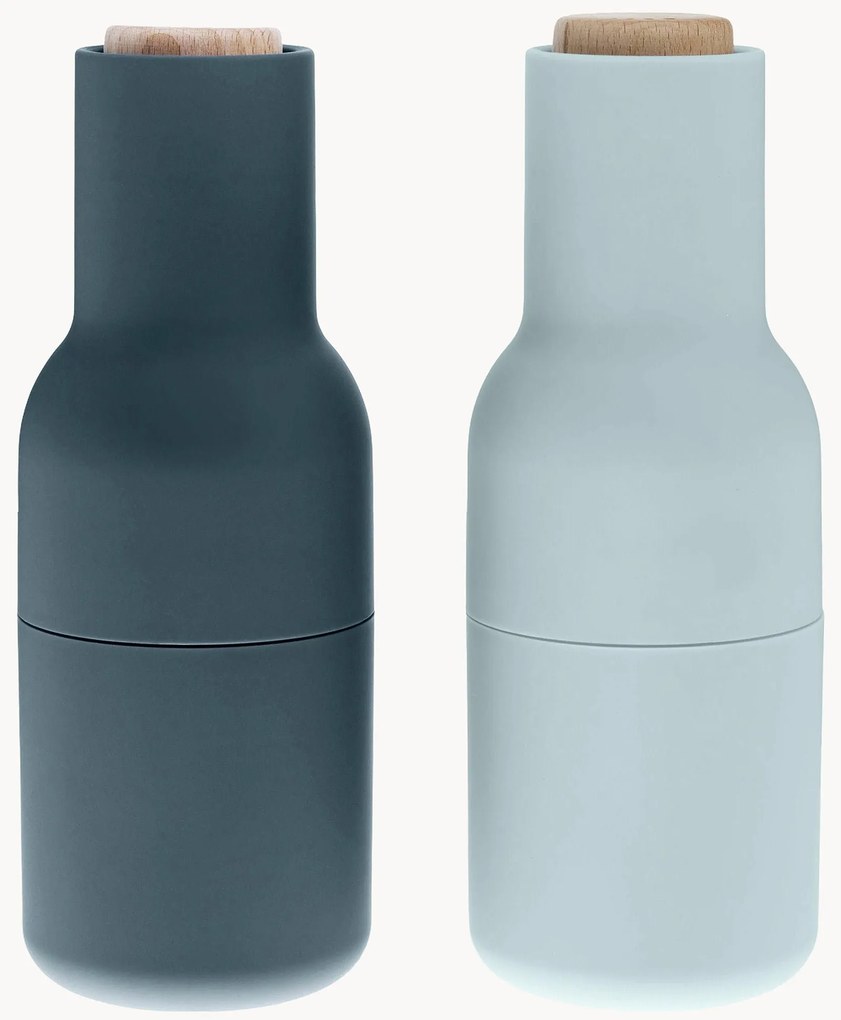 Moinho de sal e pimenta com tampa em madeira de faia Bottle Grinders, conjunto de 2