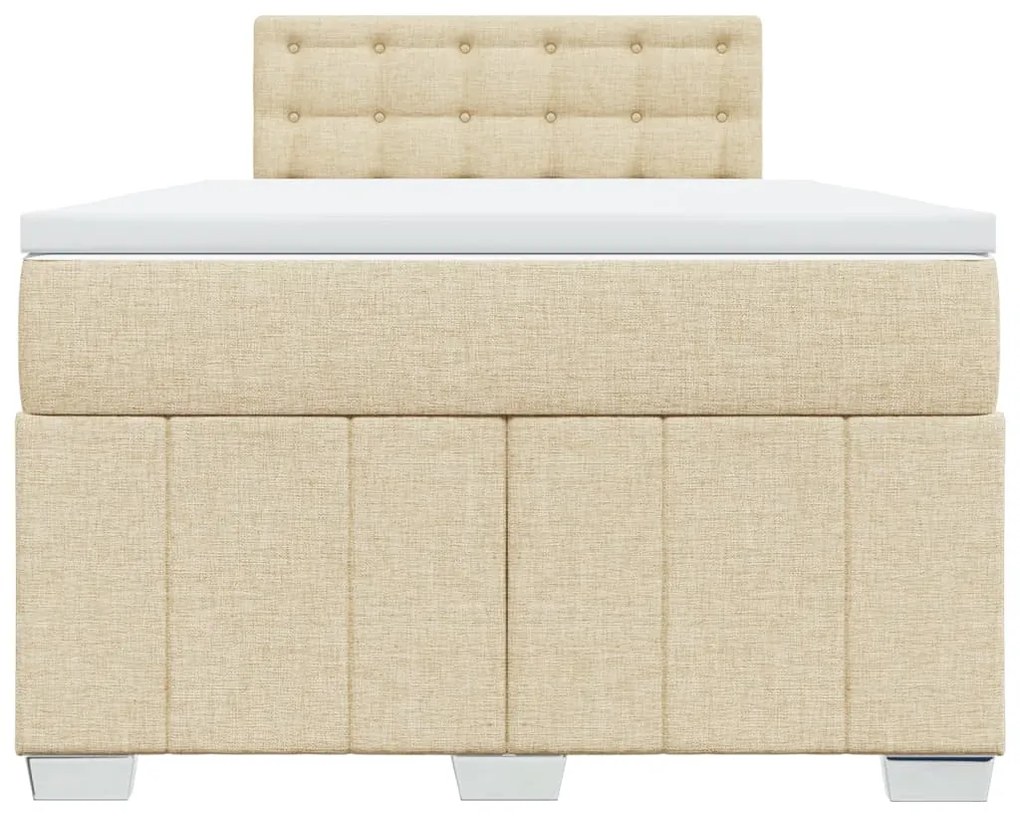 Cama boxspring com colchão 120x190 cm tecido cor creme