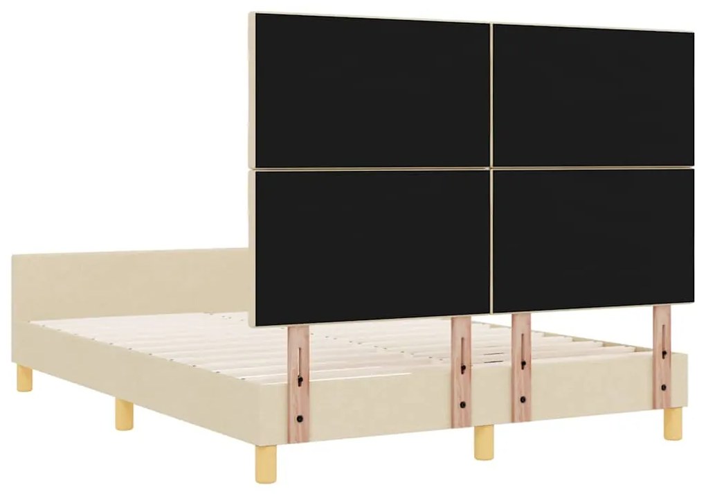 Cama de Tecido Creme vidaXL - 140x190 cm