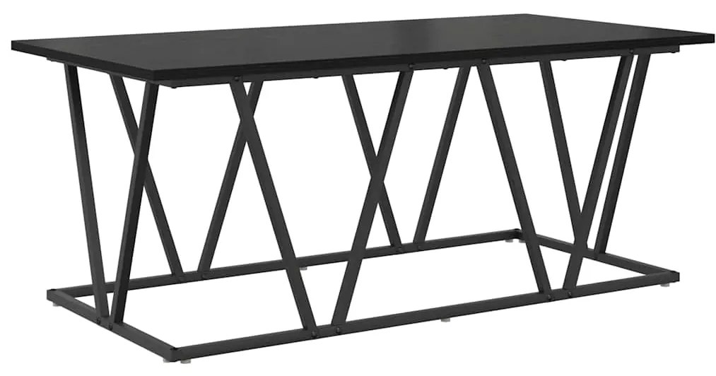 Mesa de Centro vidaXL Preta em Carvalho 100x50x40 cm em Madeira e Meta