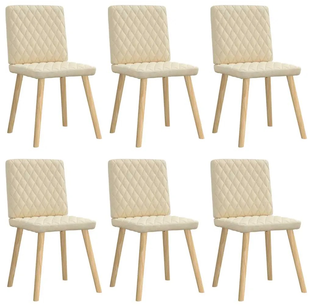 vidaXL Cadeiras de jantar 6 pcs tecido cor creme