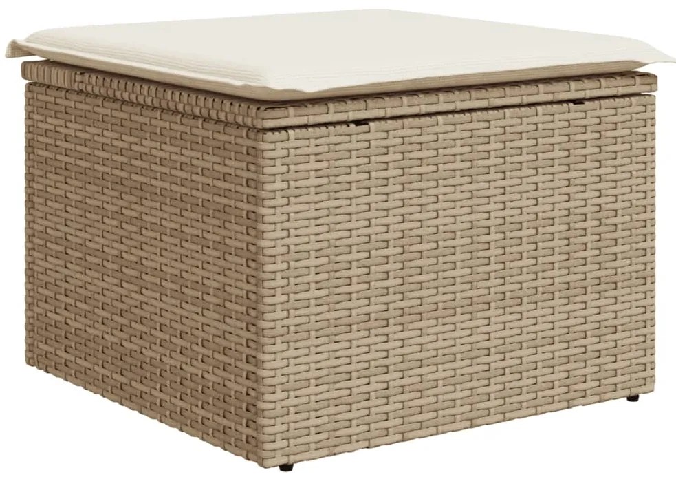 10 pcs conjunto de sofás p/ jardim com almofadões vime PE bege