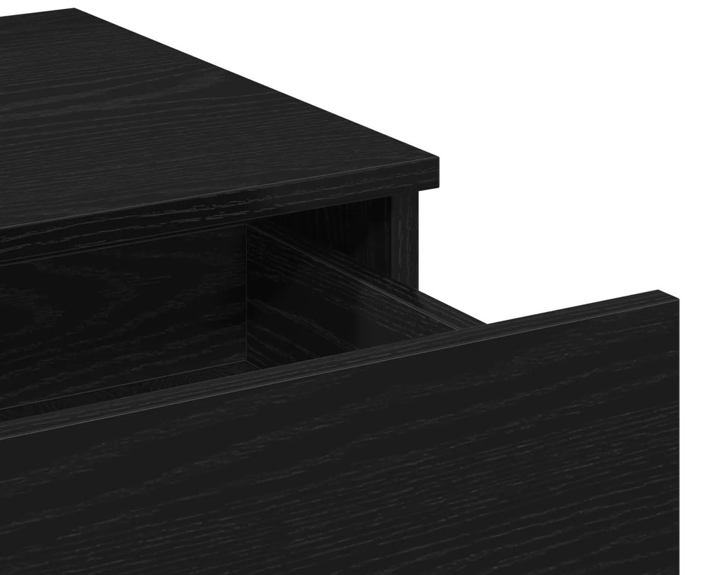 Mesa de Maquiagem com Espelho e Luzes LED Madeira de Carvalho Preto